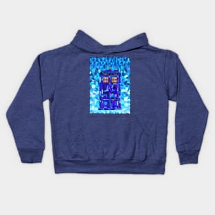 British Blue phone box cubic art Kids Hoodie